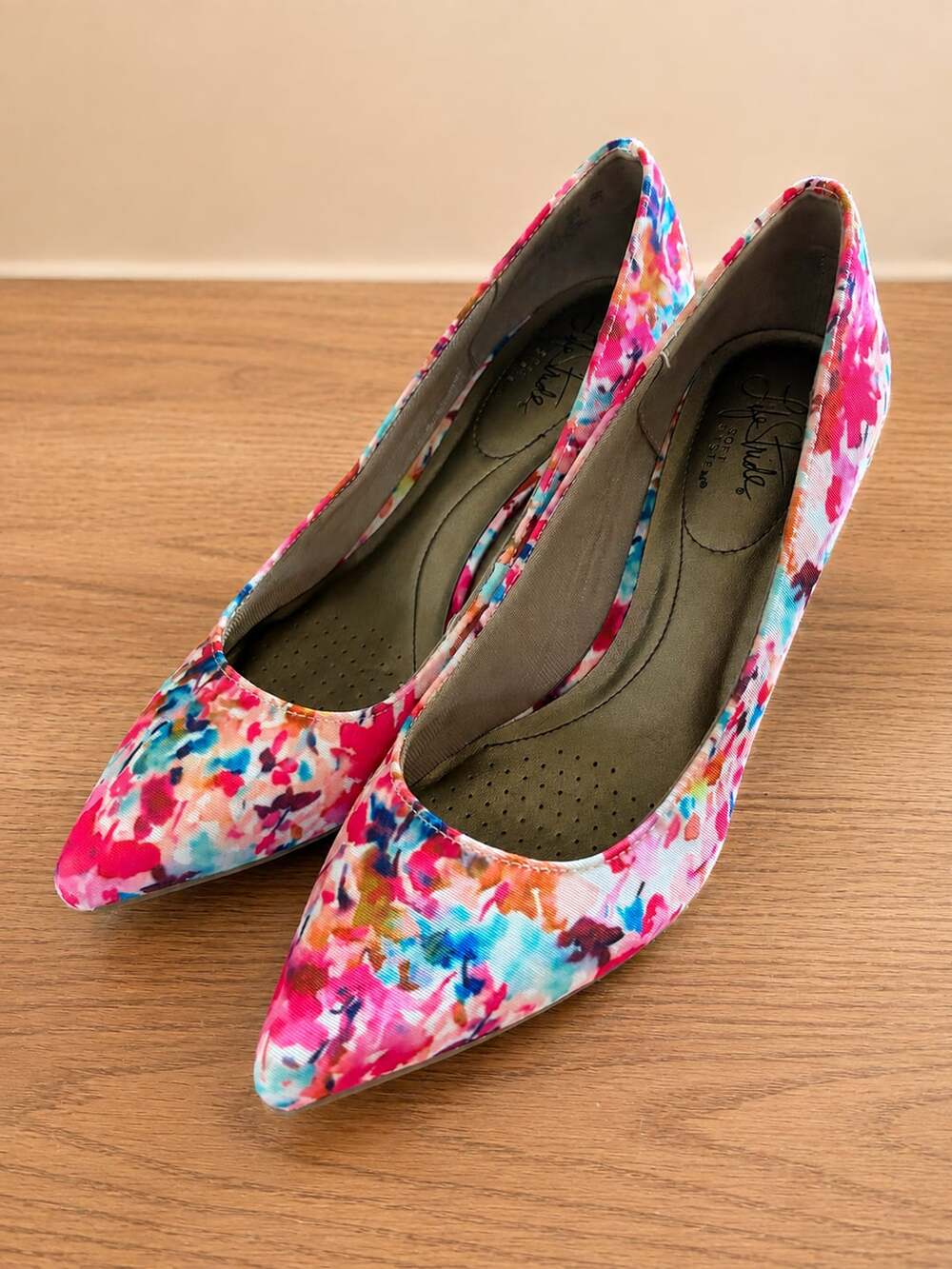LifeStride Soft System Floral Pointed Toe Heels Size 8.5